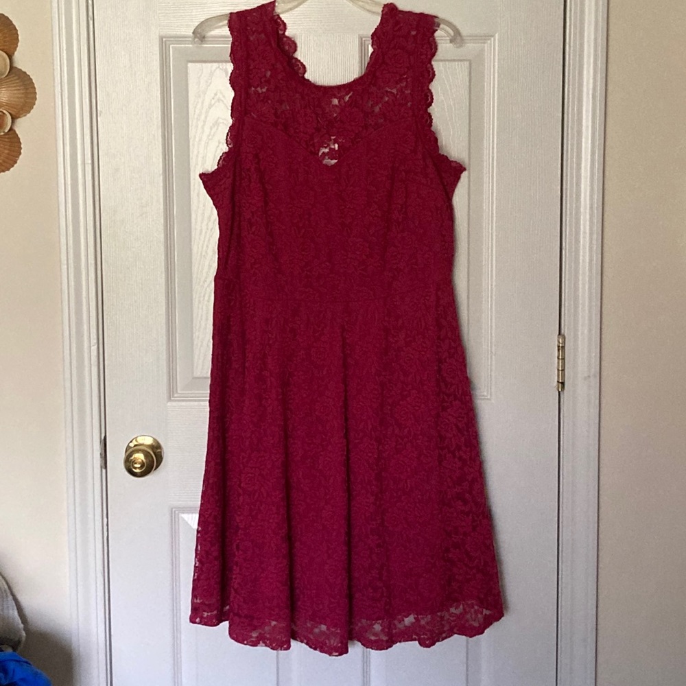 Red lace dress